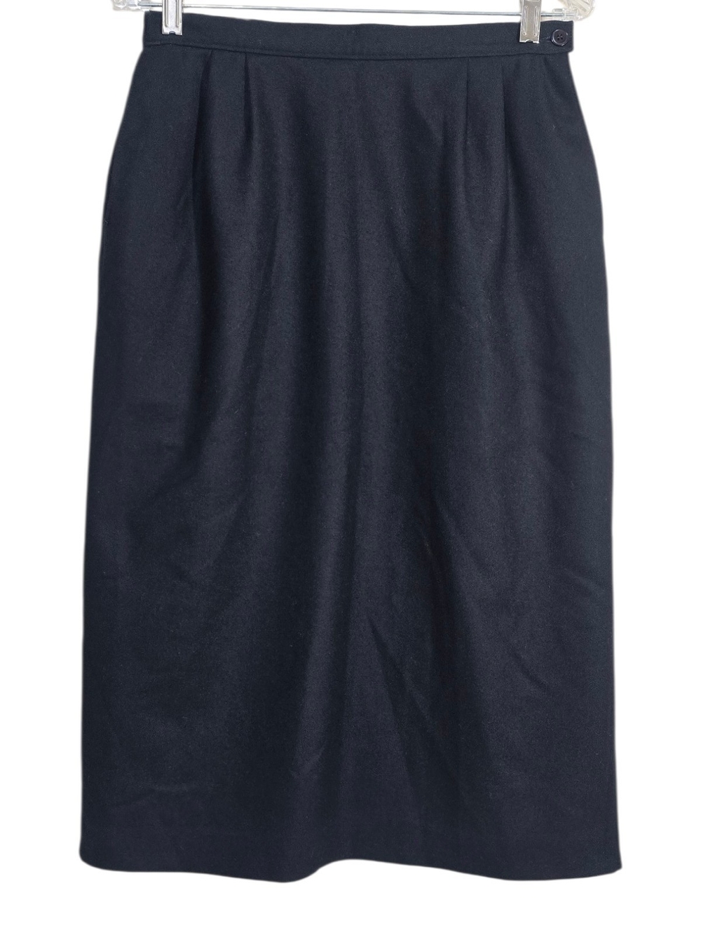 Vintage Pendleton Black Virgin Wool Midi Pencil Skirt 10 Small USA Dark Academia